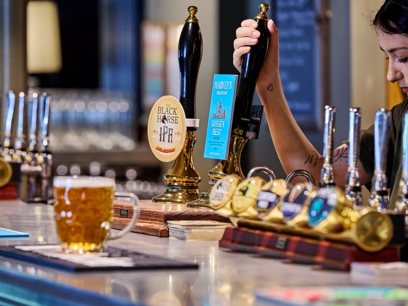 Craft beers & fine ales at The Black Horse in Climping, West Sussex