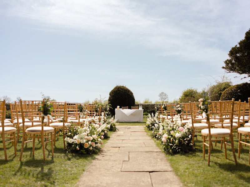 Outdoor Wedding Ceremony at Bailiffscourt, West Sussex