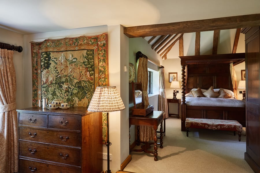 Feature Four Poster Room at Bailiffscourt Hotel in West Sussex