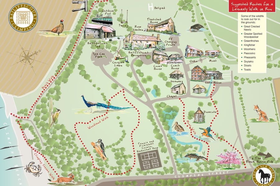Bailiffscourt Map of the Grounds