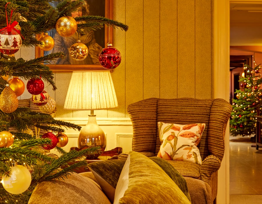 Christmas Tree at Ockenden Manor in Cuckfield, West Sussex